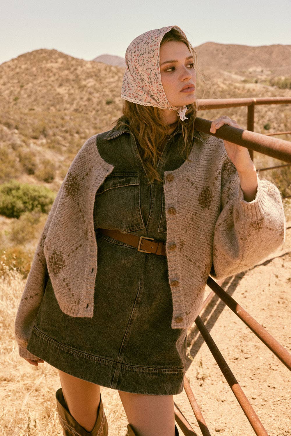 Jacquard-Knit Cardigan