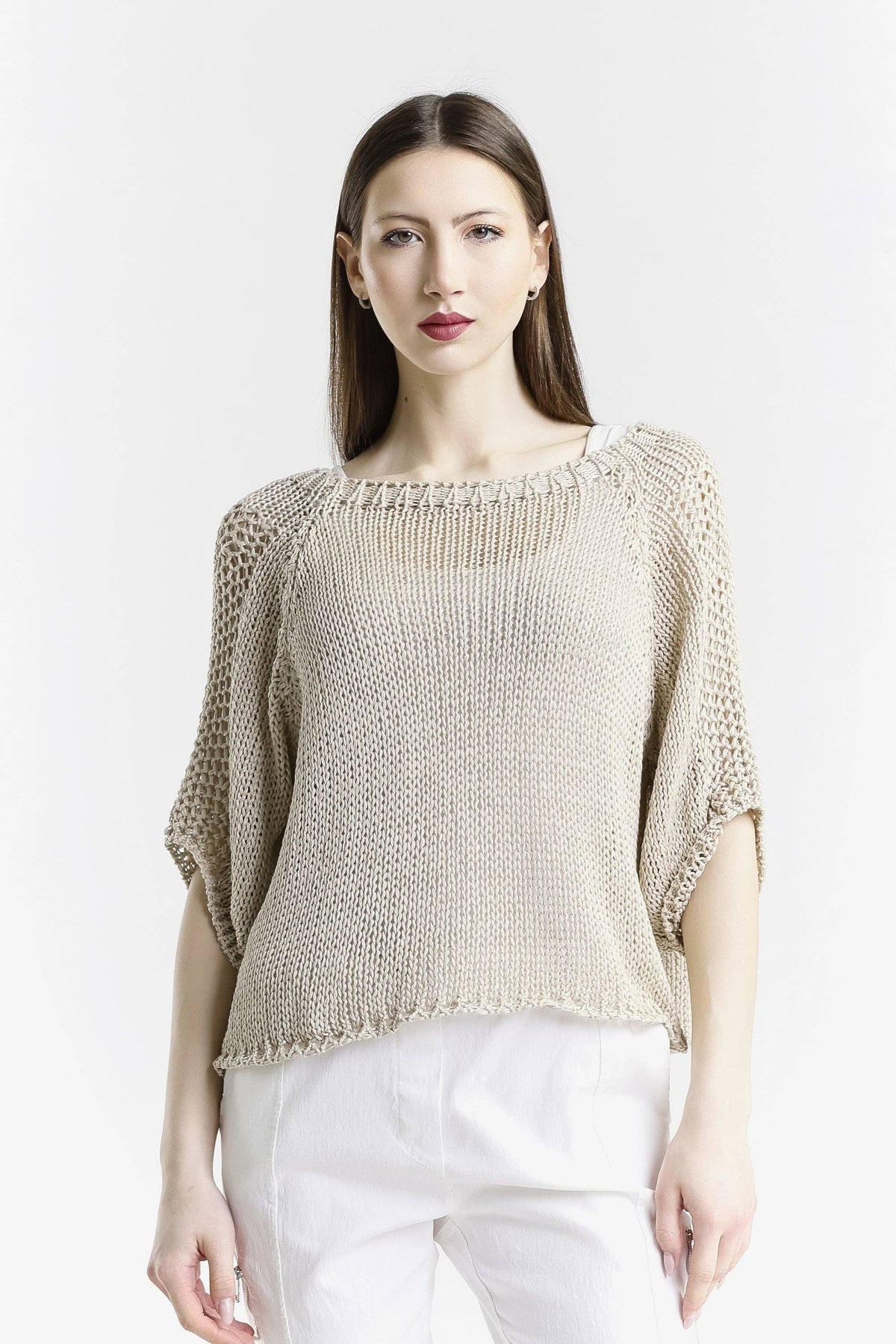 Knit Ballet Sleeve Sweater / Natural