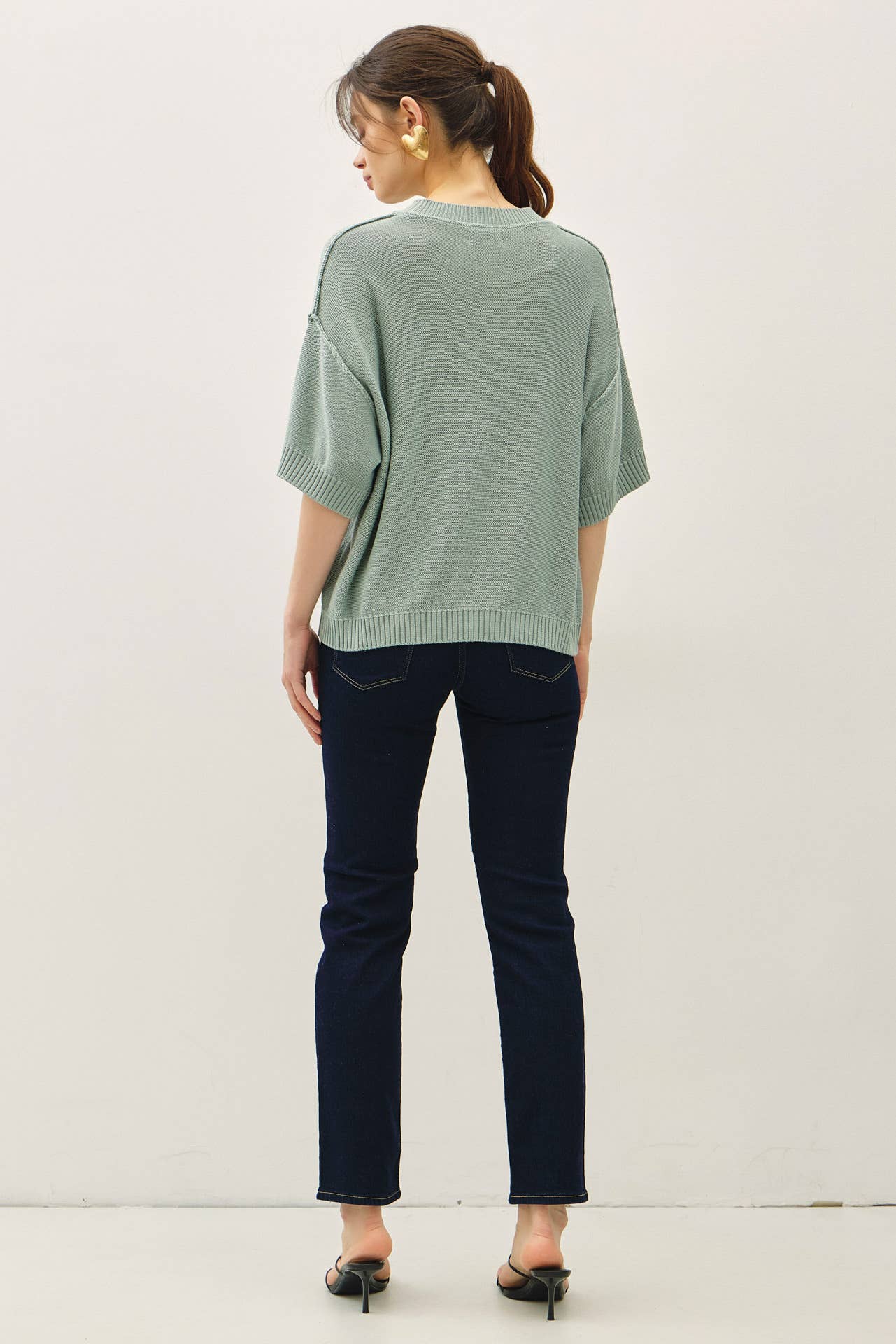 Oversized Sweater Top- Jade