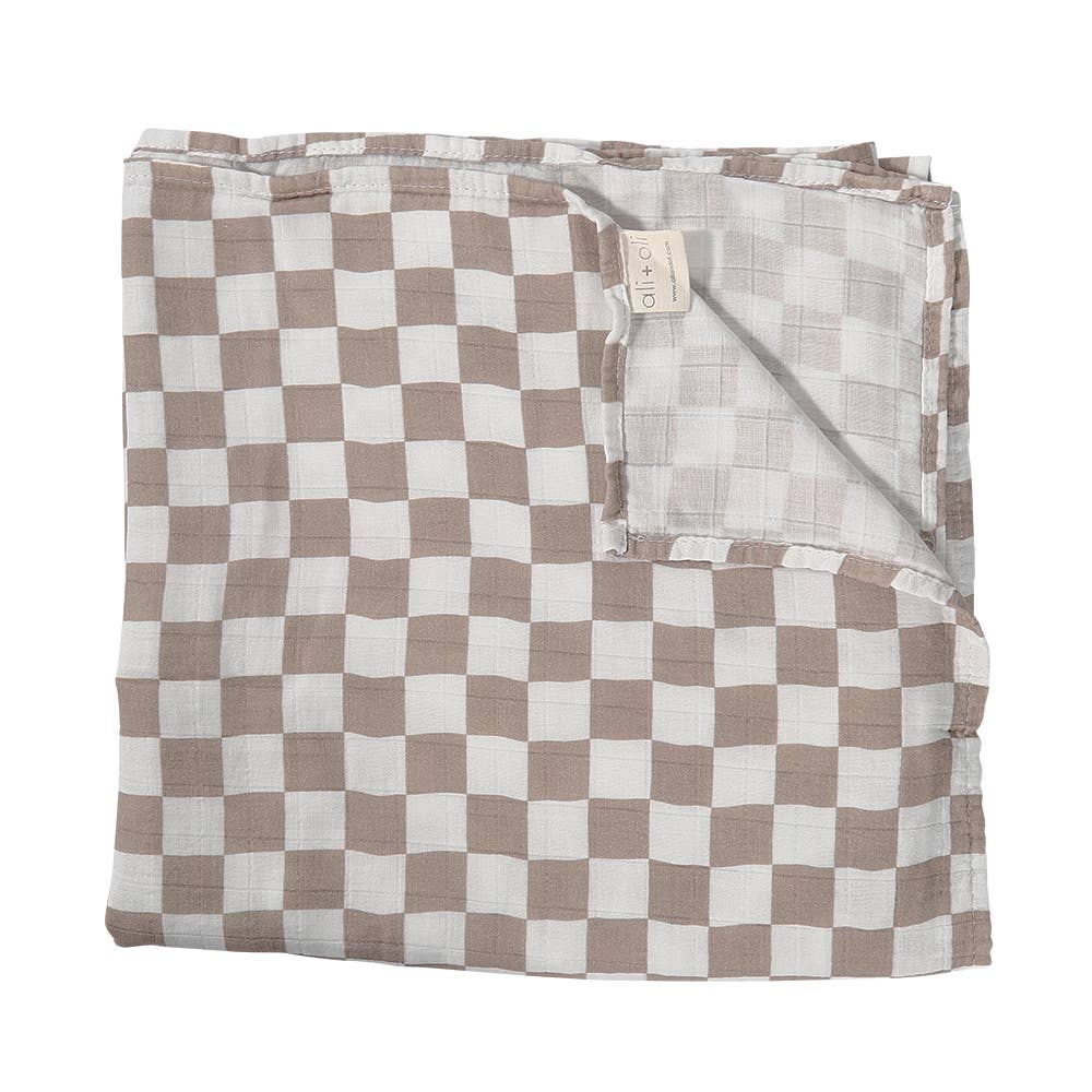 Muslin Swaddle Blanket- Mocha
