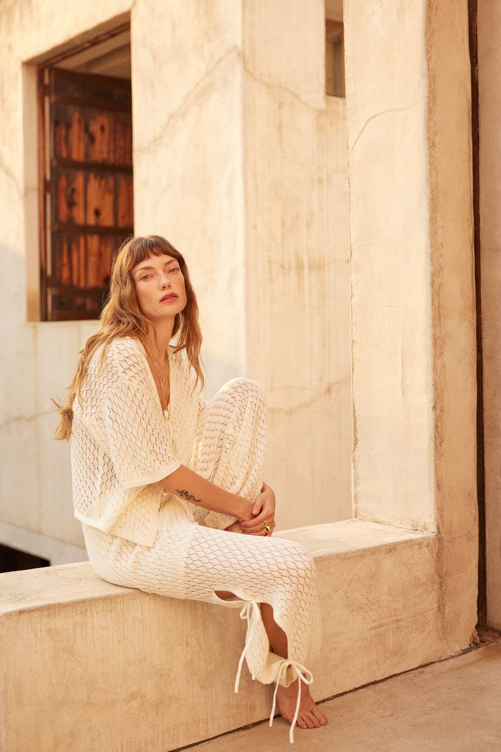 Pointelle Crochet Top