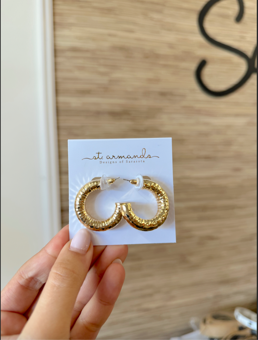 Hammered Gold Hoops