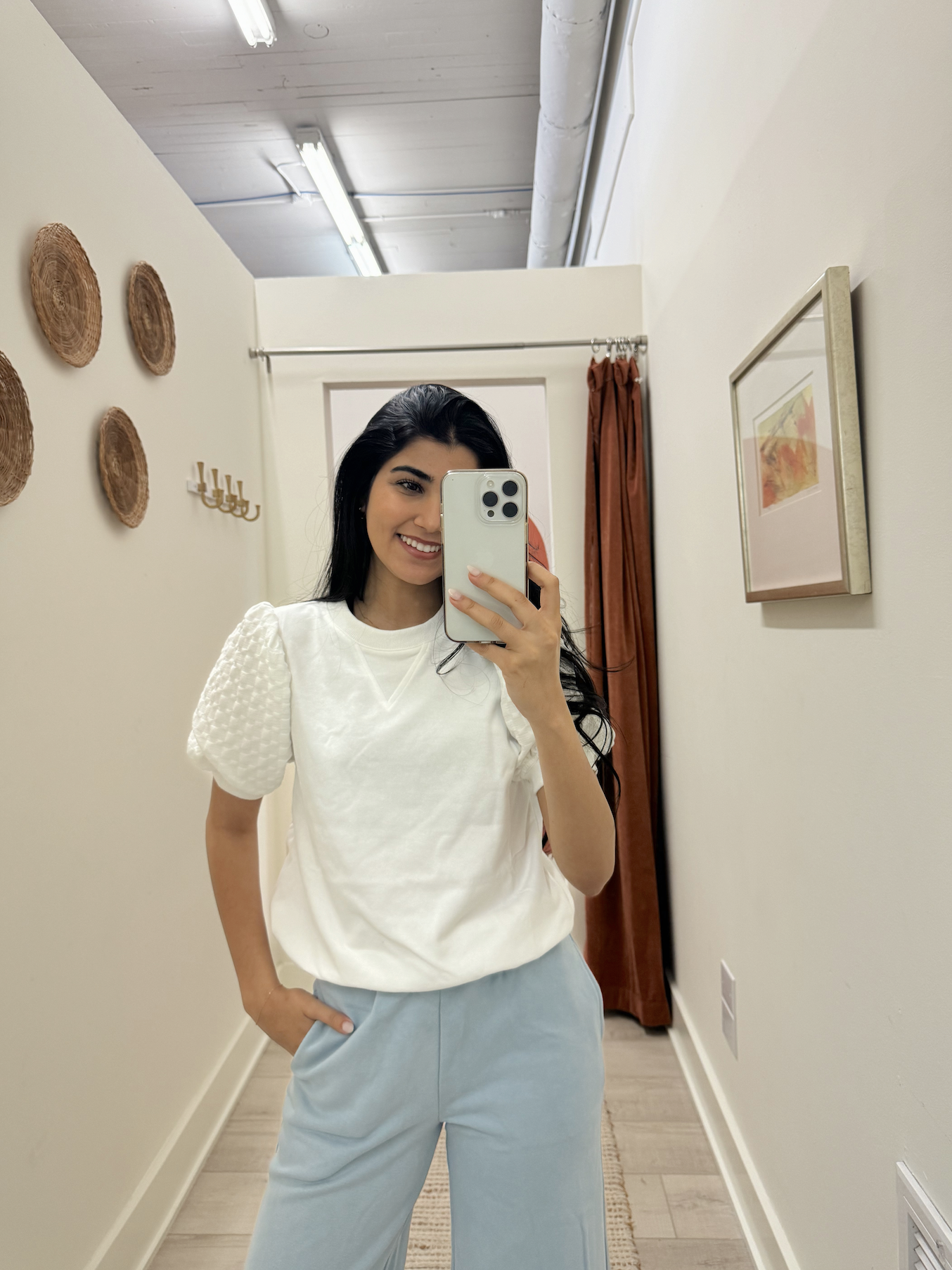 Wendy White Puff Sleeve Top