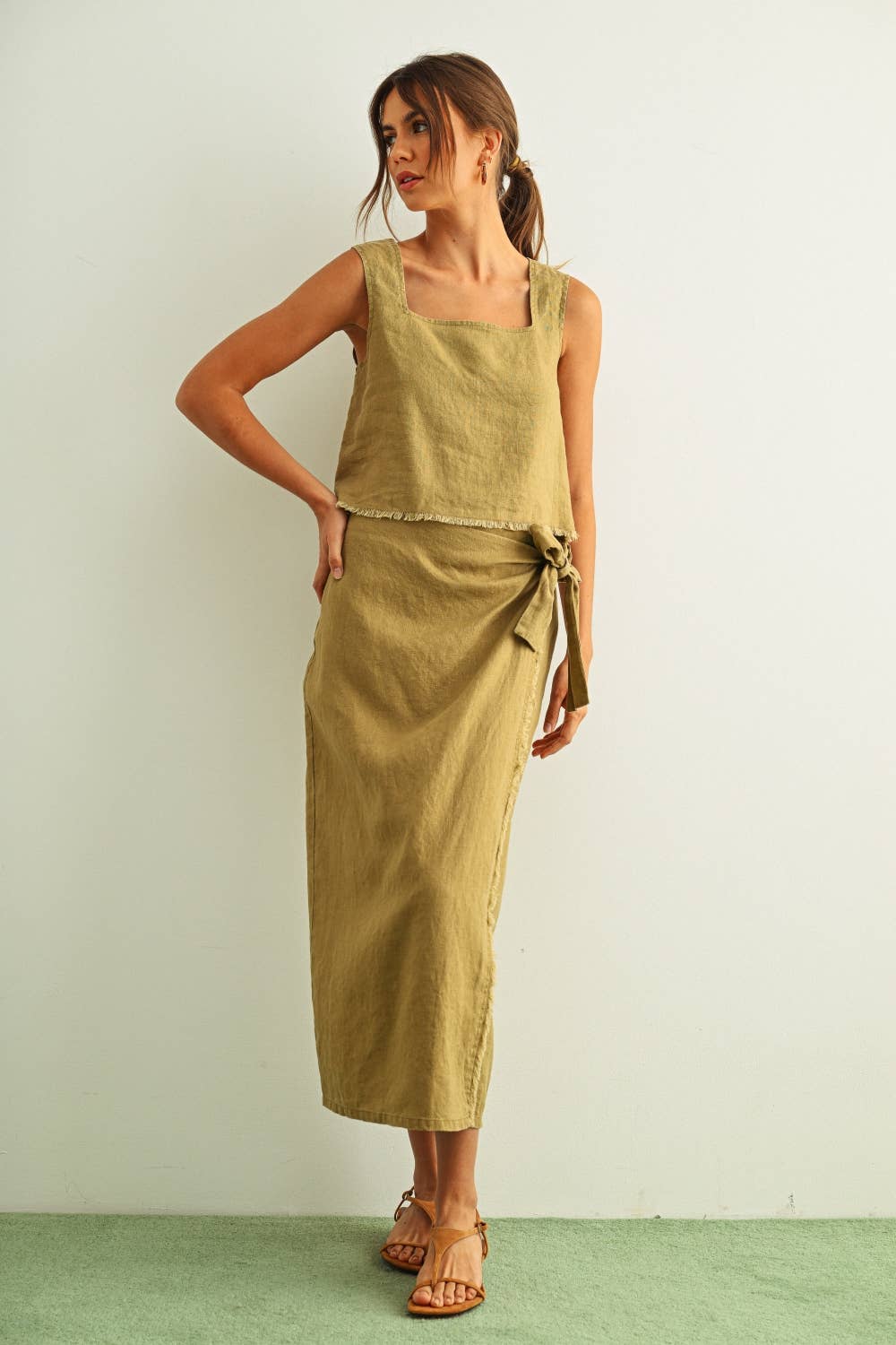 Raw Hem Cropped Top