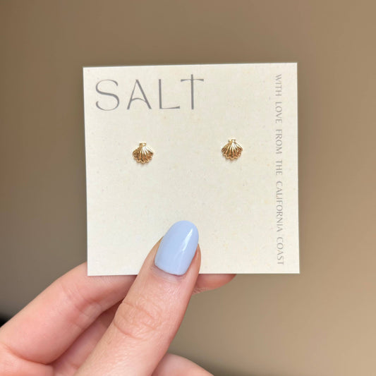 Seashell Studs: 18k Gold