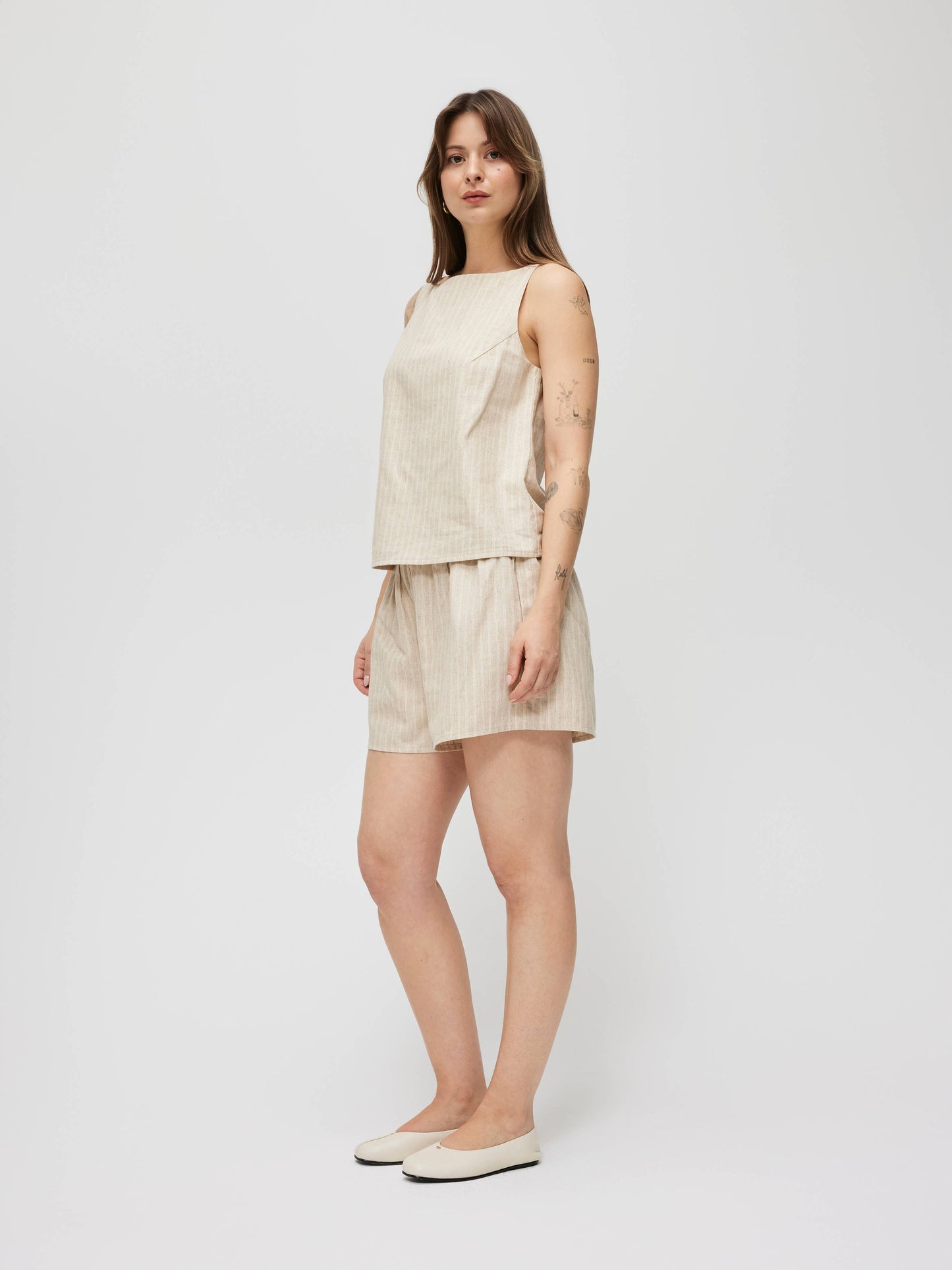 The Macey Top | Striped Linen Tank Top