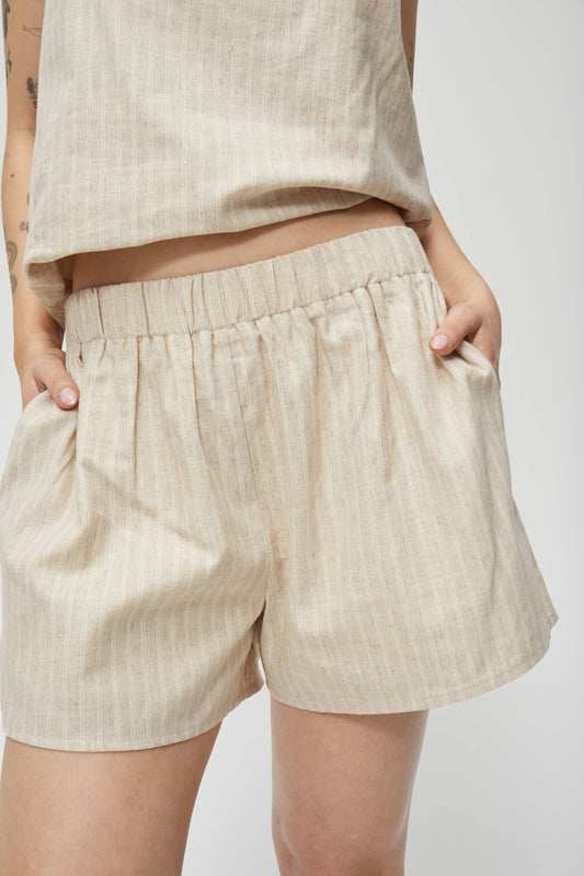 The Macey Shorts | Striped Linen Shorts