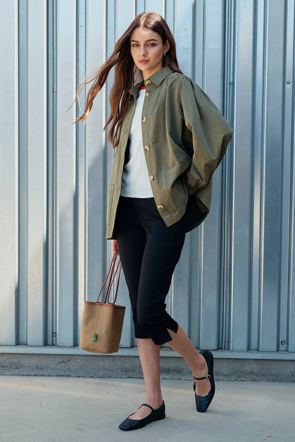 Gathered Button Jacket