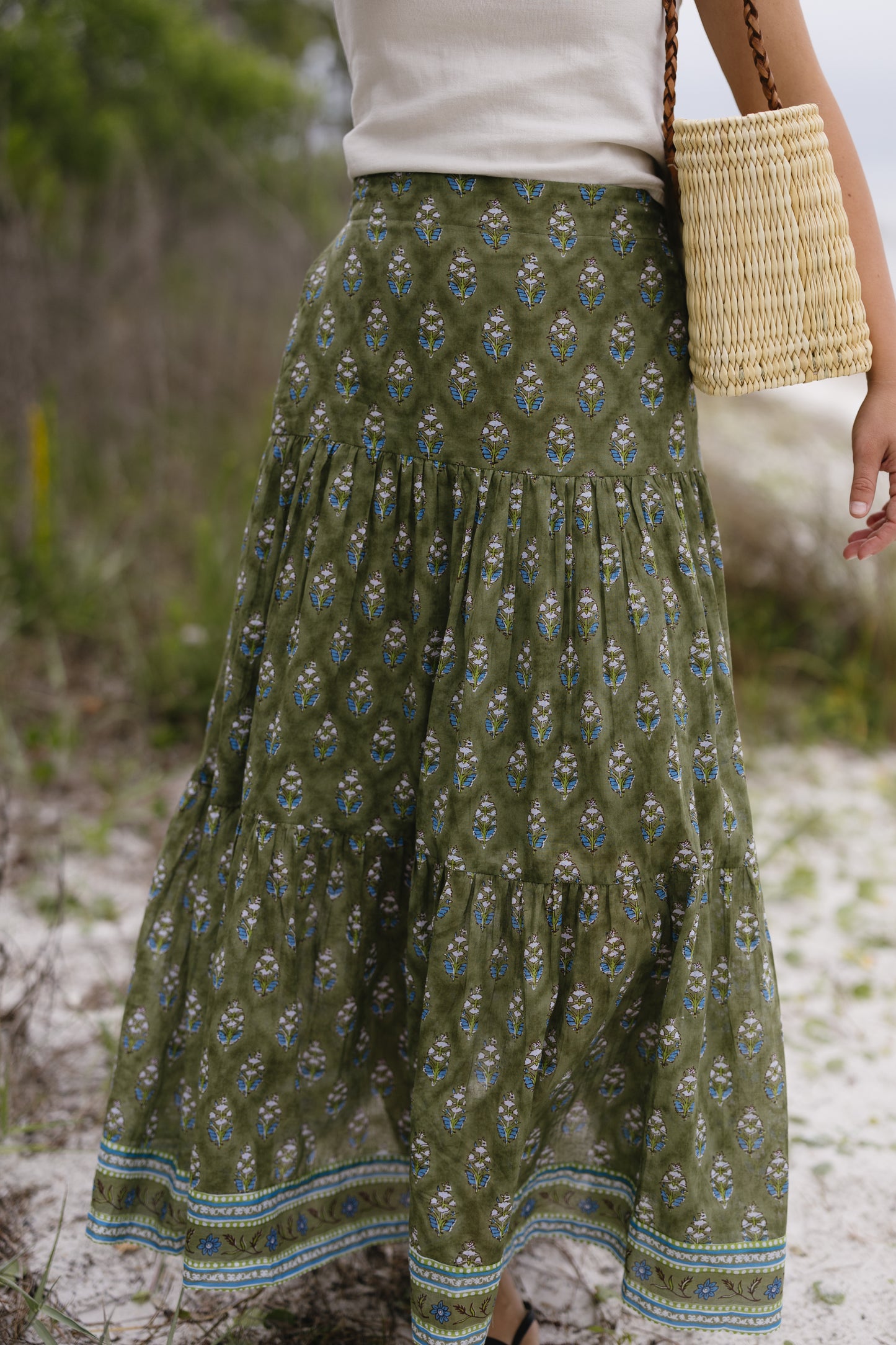 Tiered Cotton Skirt