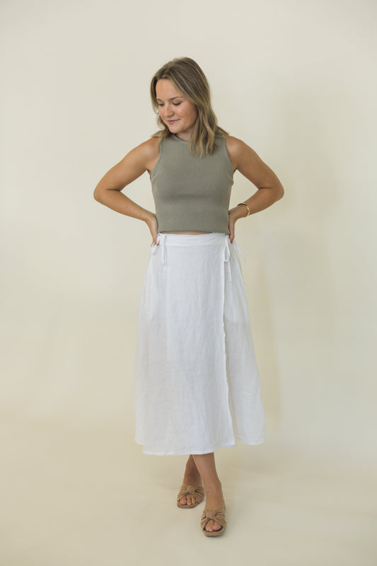 Linen Bow Skirt