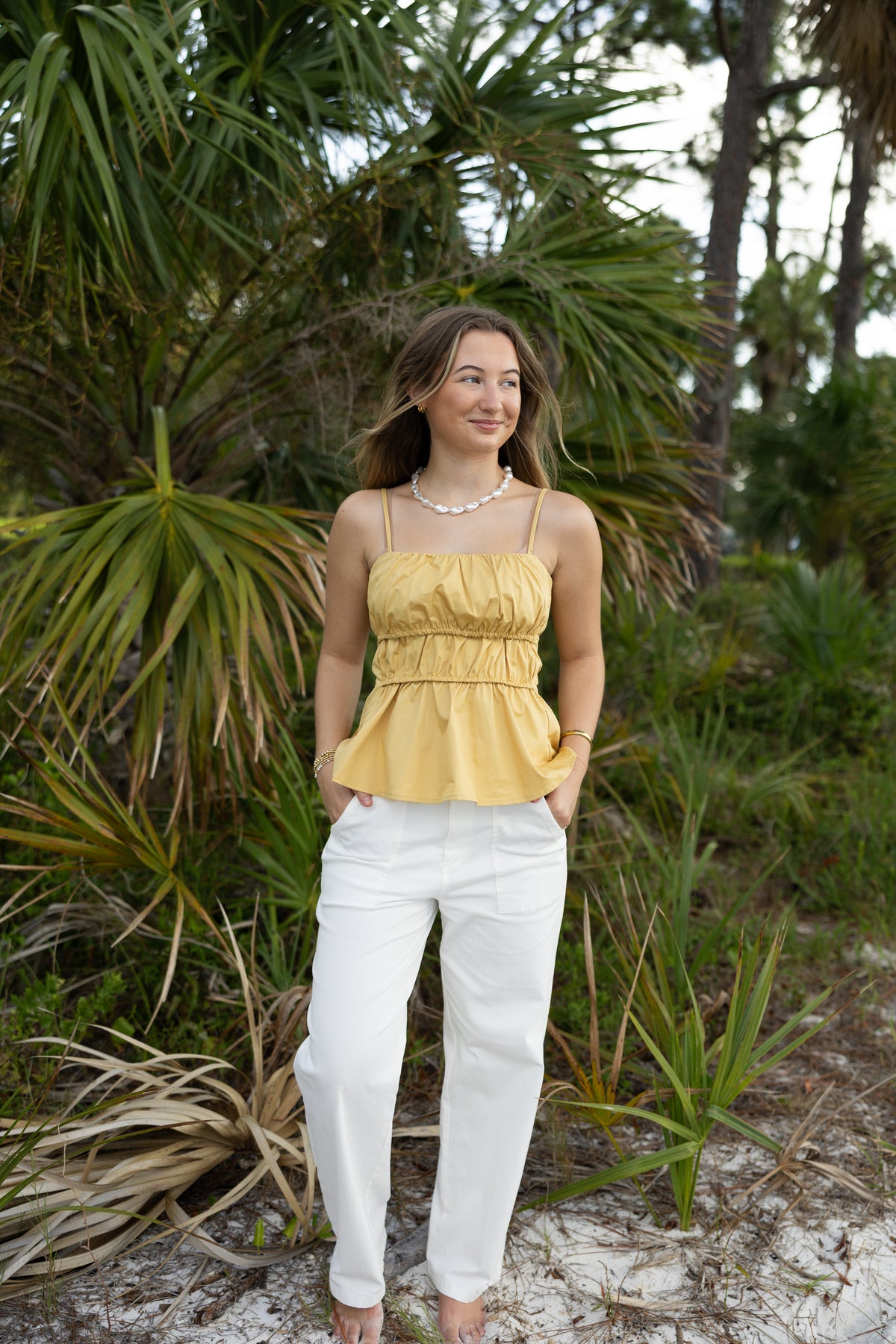 Ruched Peplum Top