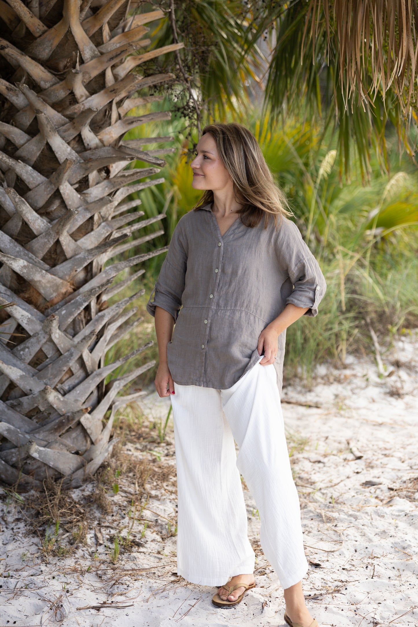 Linen Shirt- Mole
