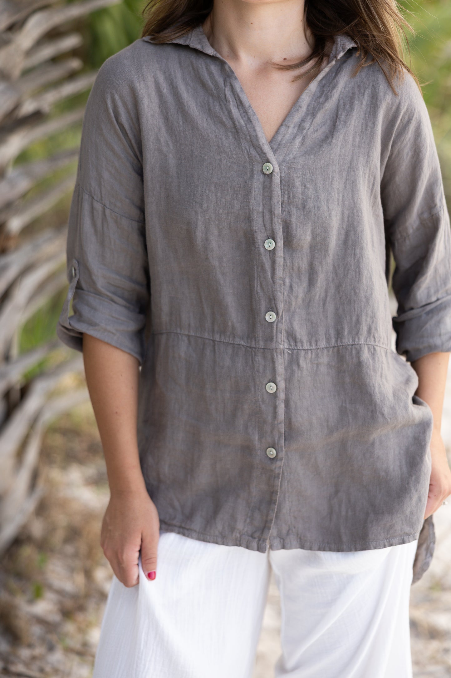 Linen Shirt- Mole