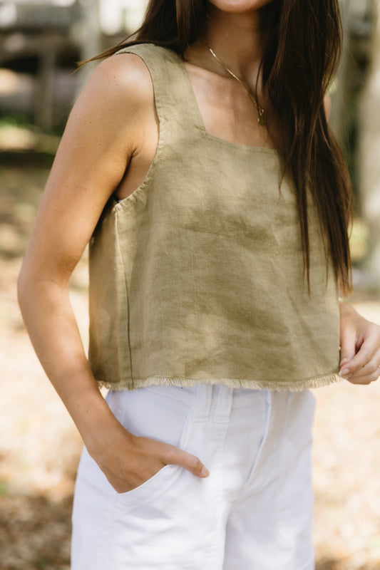 Raw Hem Cropped Top