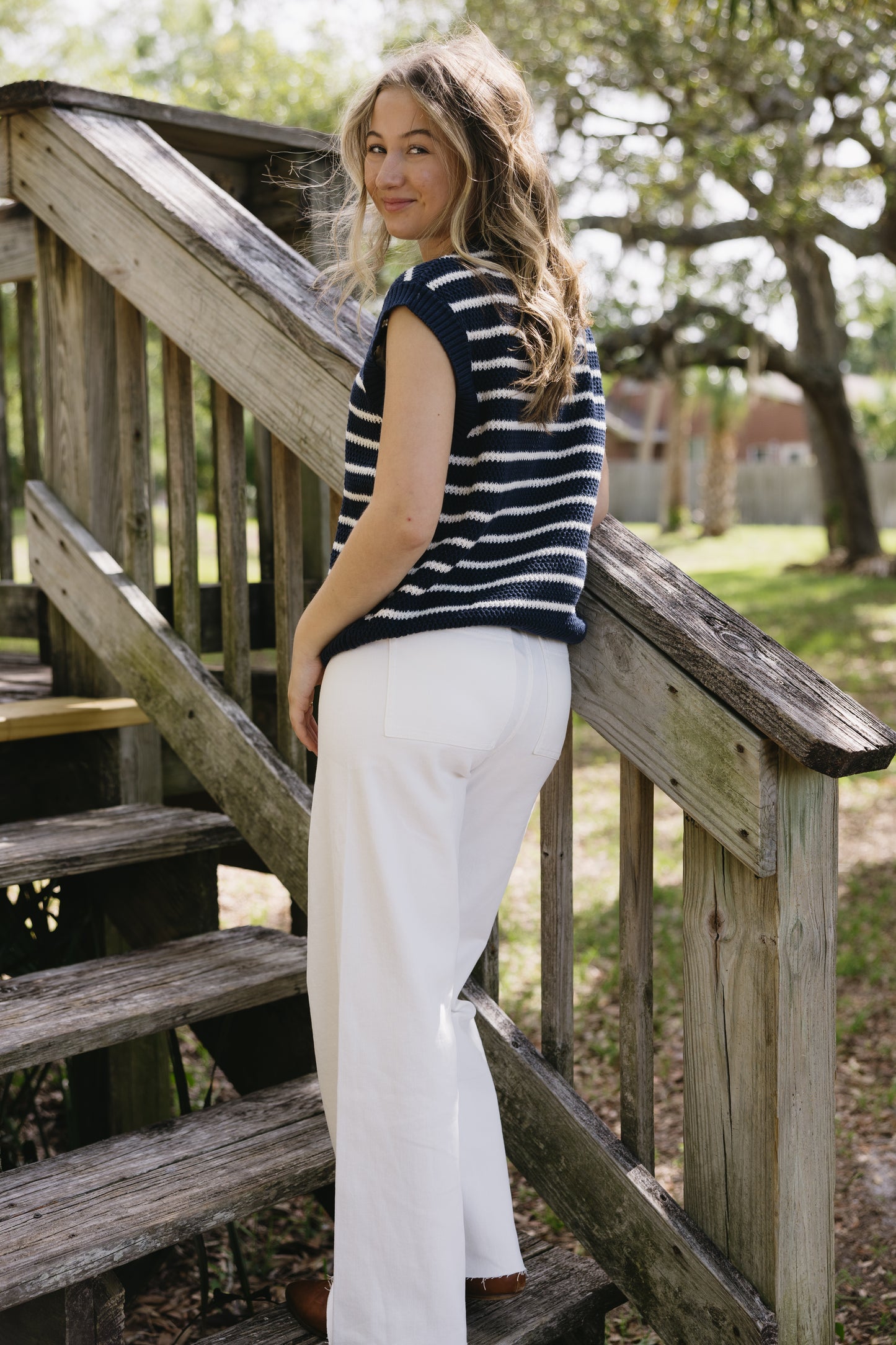 Straight Wide Leg Jean- Cream