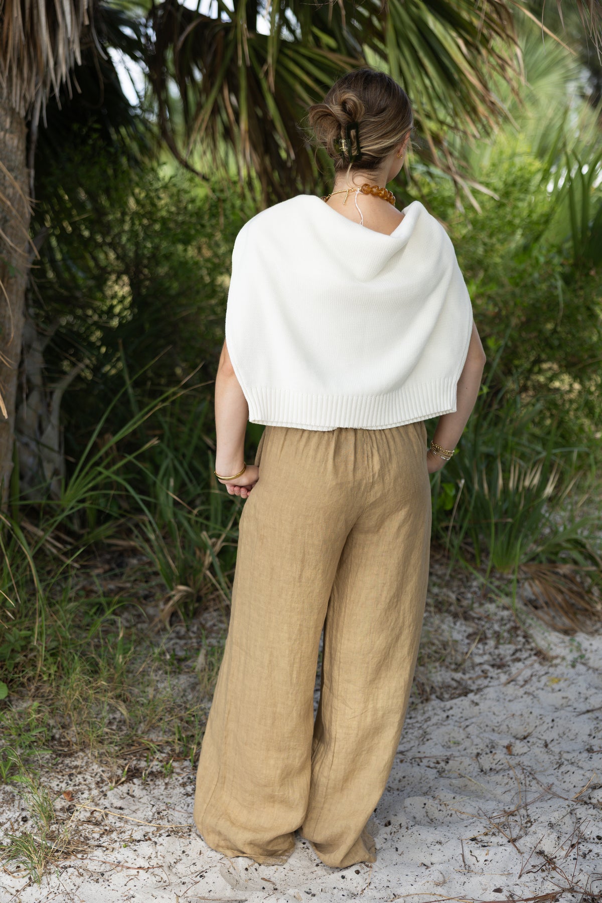 Linen Tie-Waist Pants / Camel