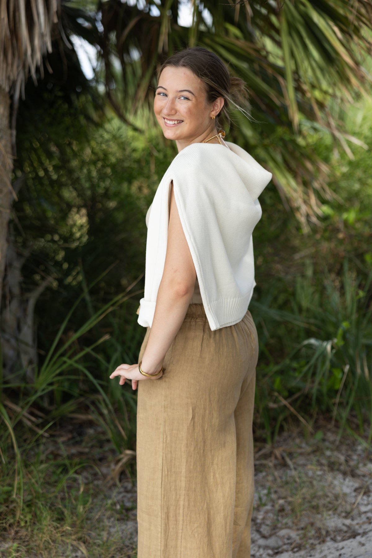 Linen Tie-Waist Pants / Camel