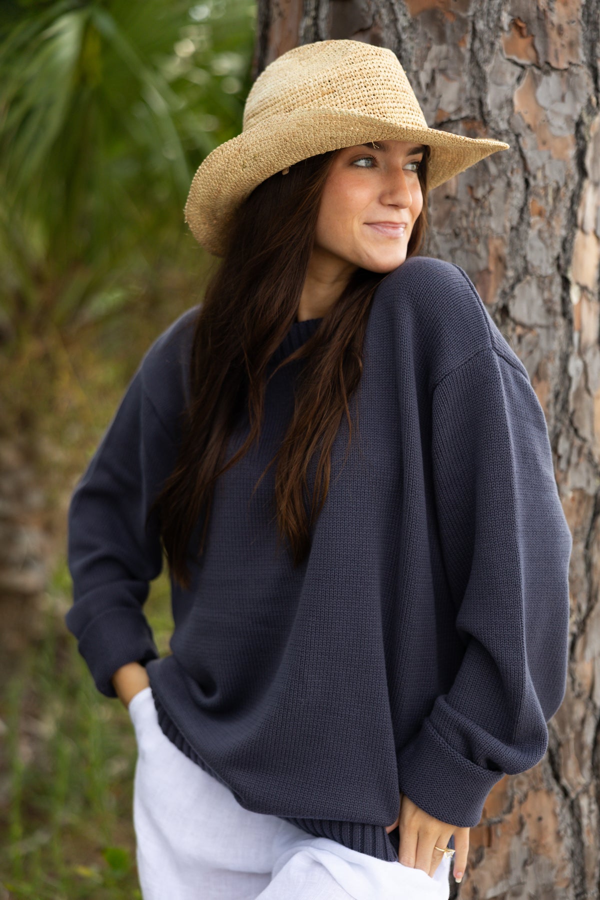 Crewneck Sweater: Navy