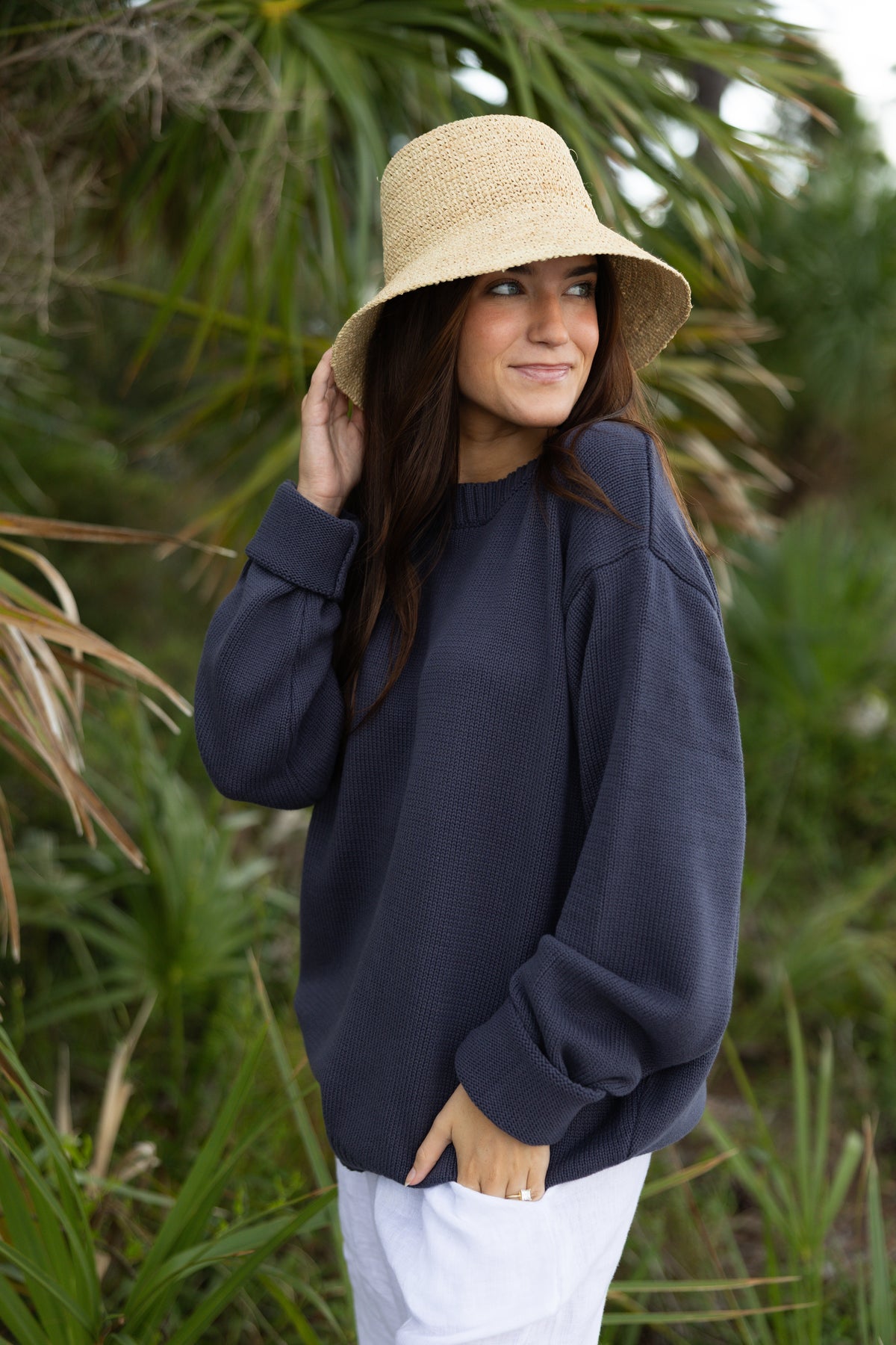Crewneck Sweater: Navy