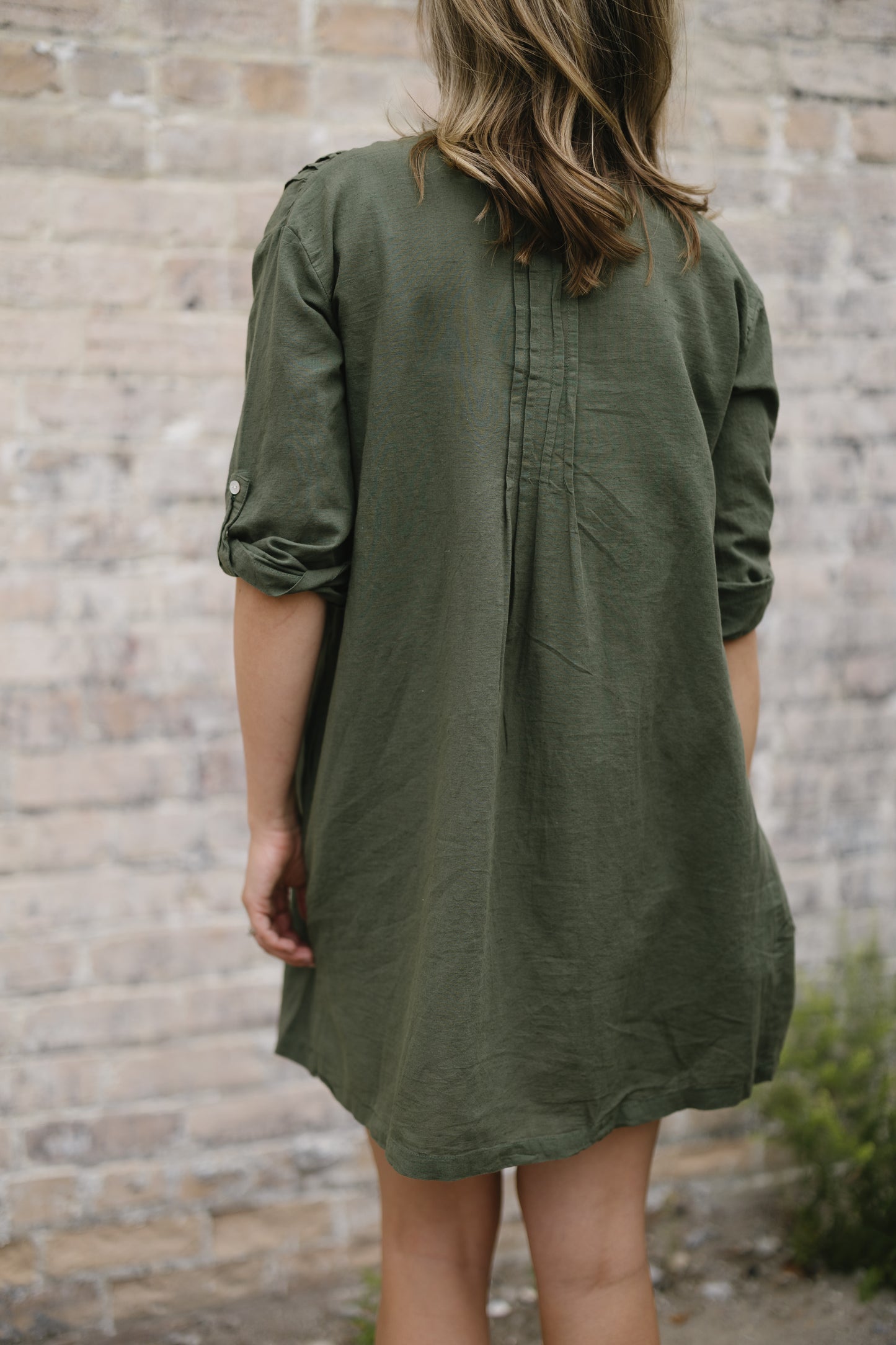Bianca Cotton Tunic Dress- Green