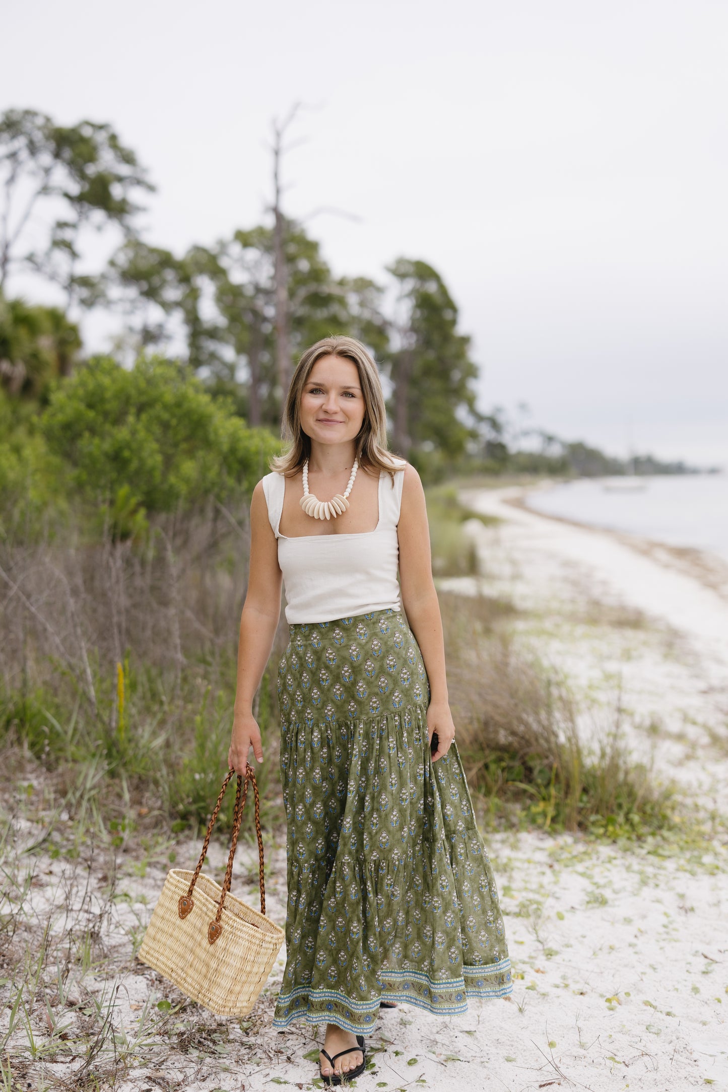 Tiered Cotton Skirt