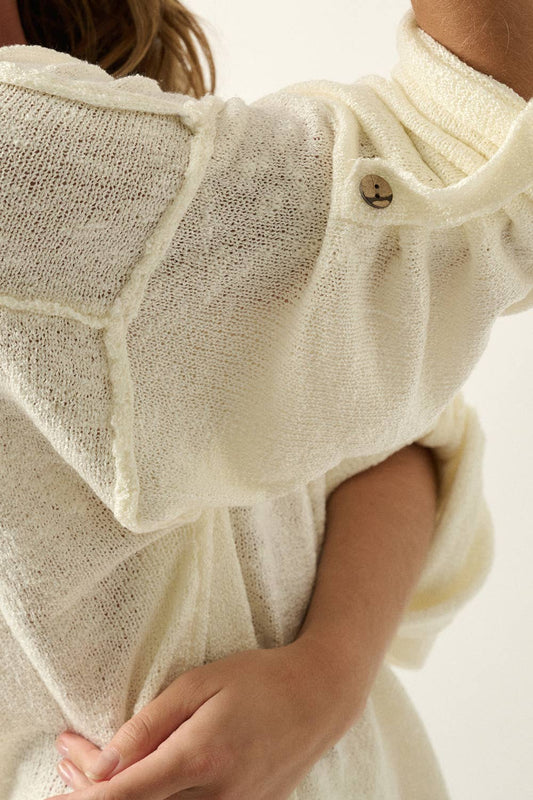 Henley Oversized Sweater - Cream