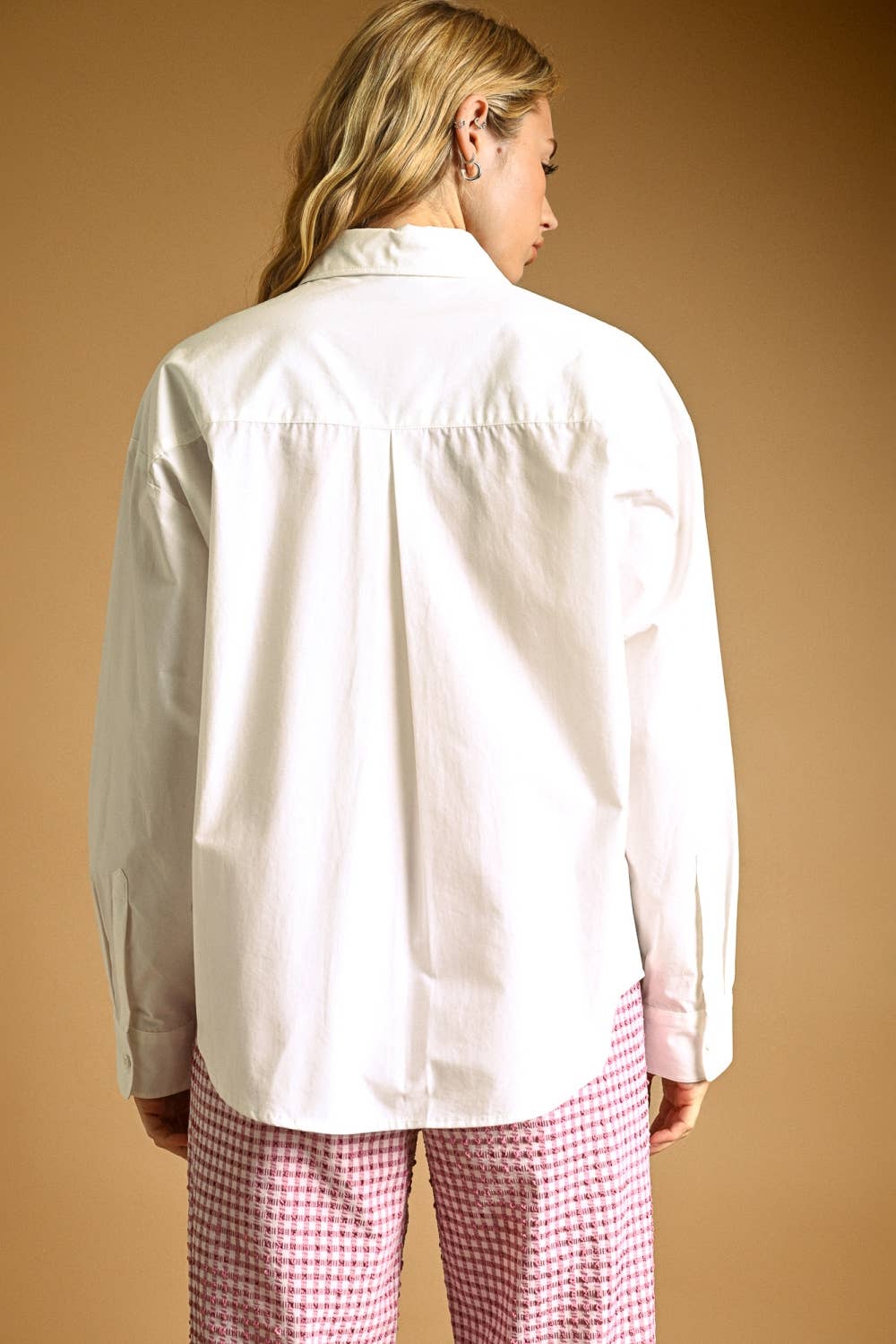 T7594   LONG SLEEVE BUTTONDOWN SHIRTS: WHITE / L