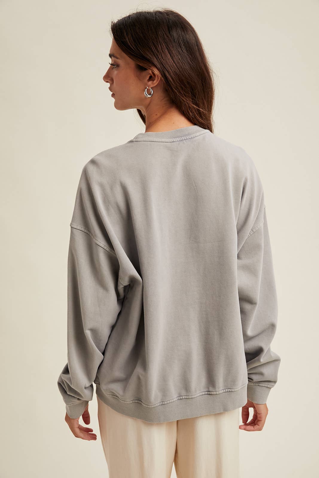 Washed Terry Sweatshirt- Grey