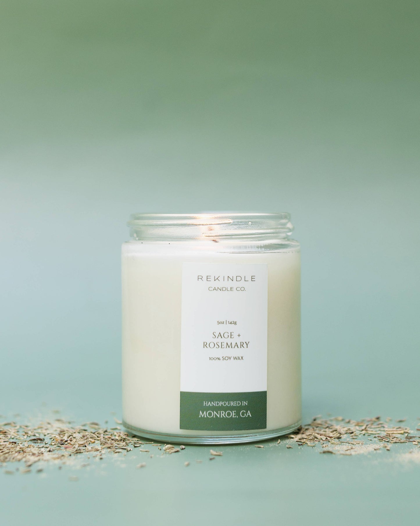 Cotton Wick Soy Candle: Sage + Rosemary