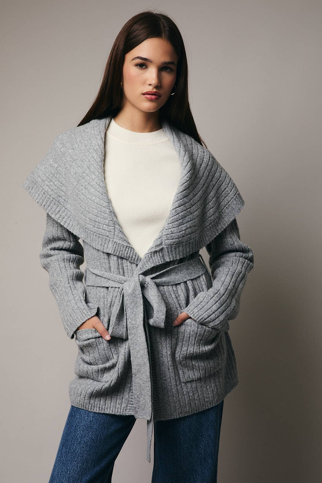 Ali Wrap Cardigan- Grey