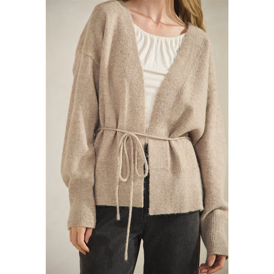 Soft Knit Tie Waist Cardigan