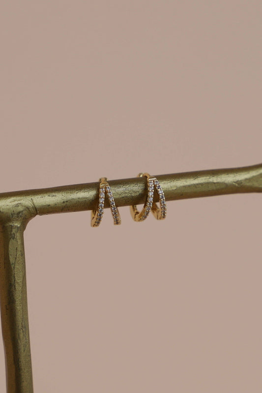 Double Huggie Hoops