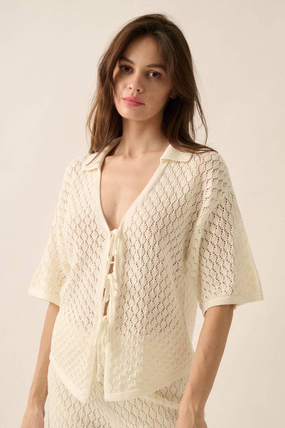 Pointelle Crochet Top