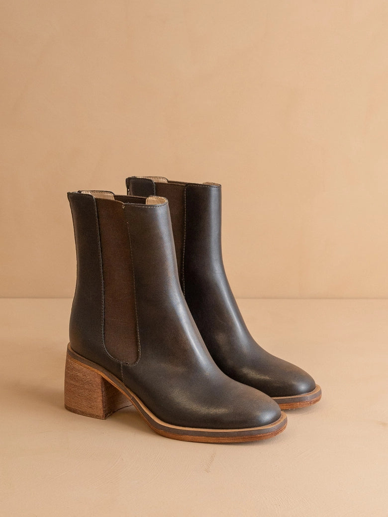 The Olivia Espresso Heel Boots