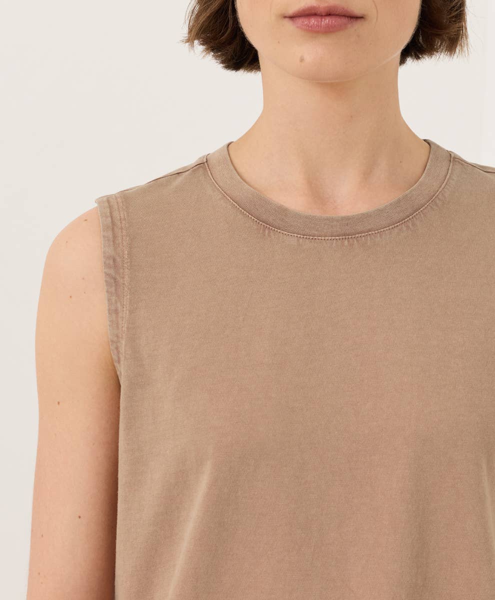 Vintage Jersey Relaxed Tank- Driftwood