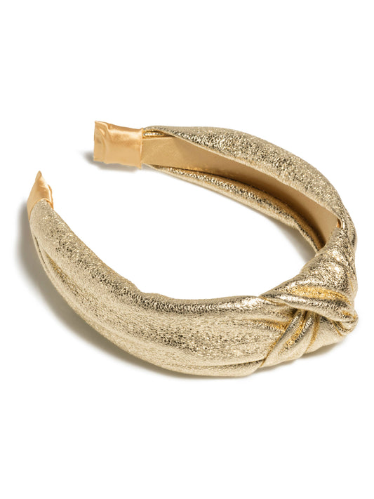 METALLIC KNOTTED HEADBAND: SILVER