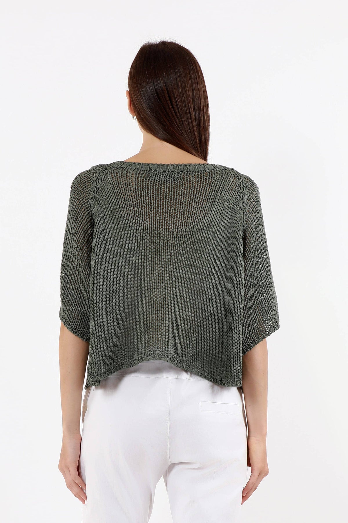 Knit Ballet Sleeve Sweater / Forest
