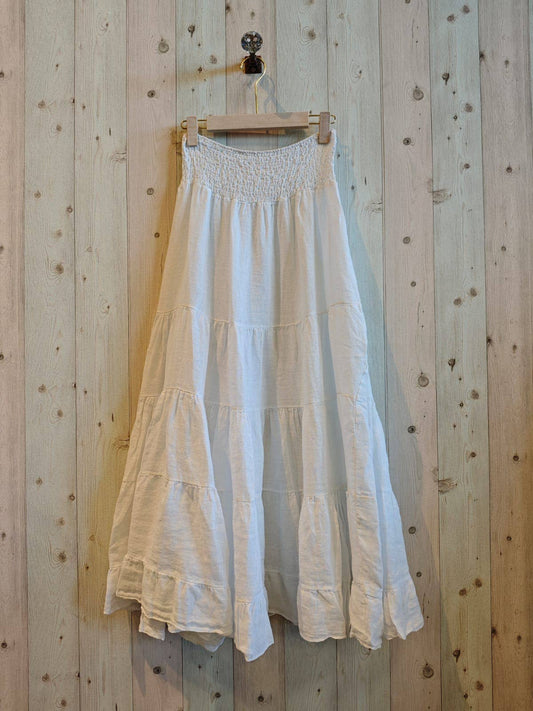Linen Skirt - White