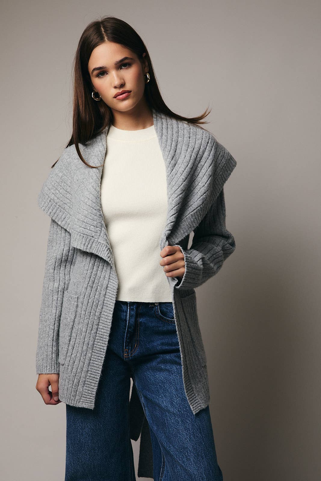Ali Wrap Cardigan- Grey