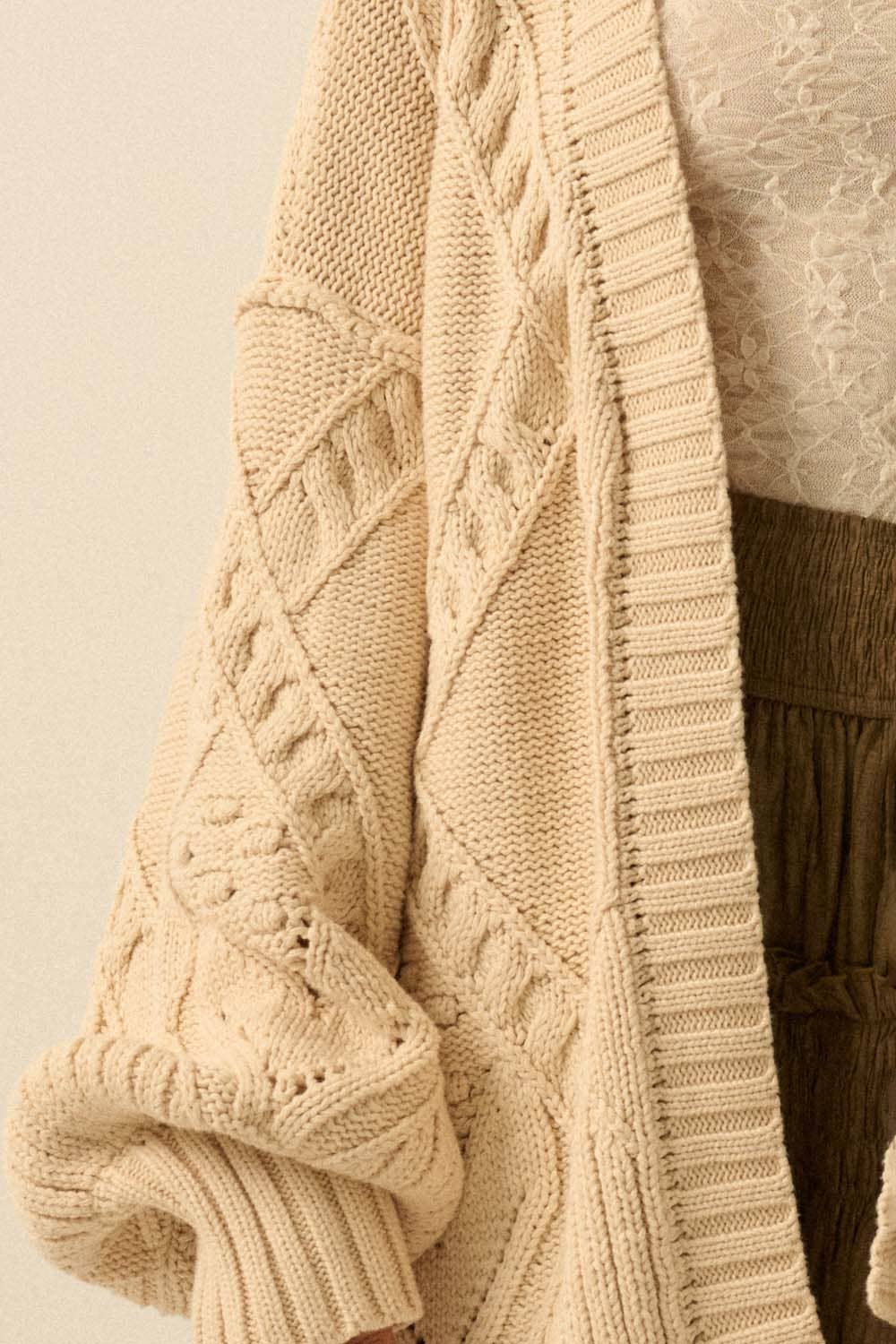 Cable-Knit Sweater - Cream