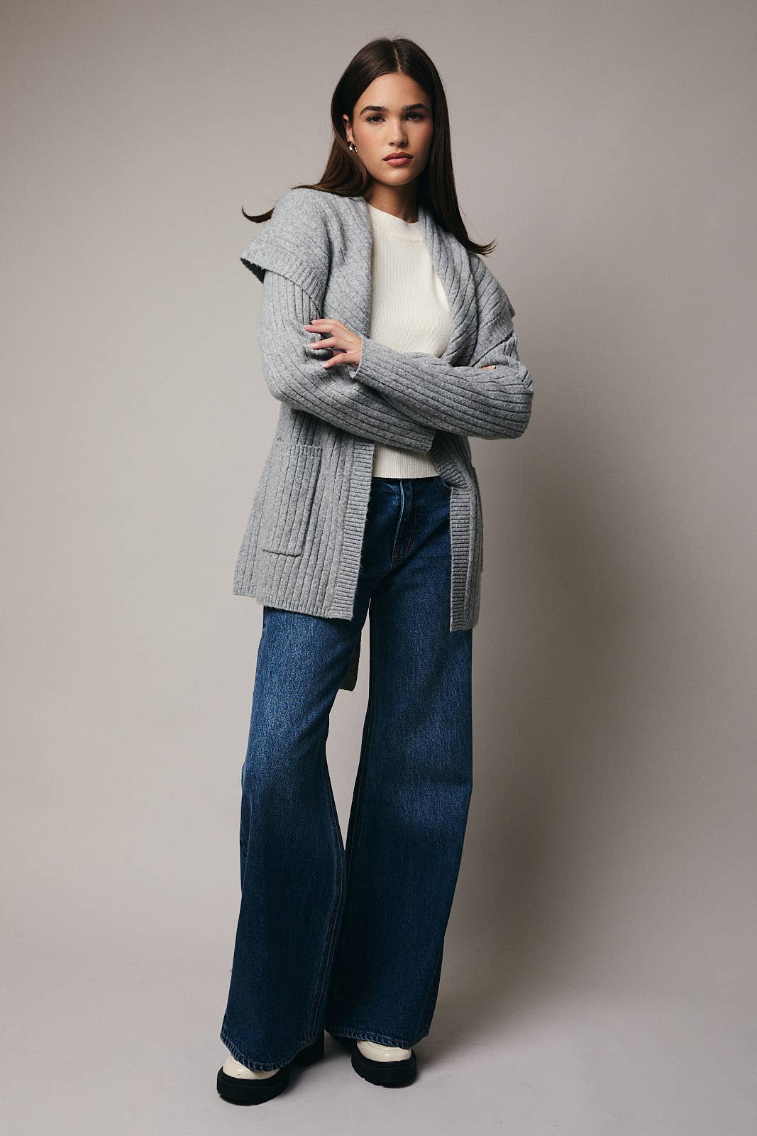 Ali Wrap Cardigan- Grey