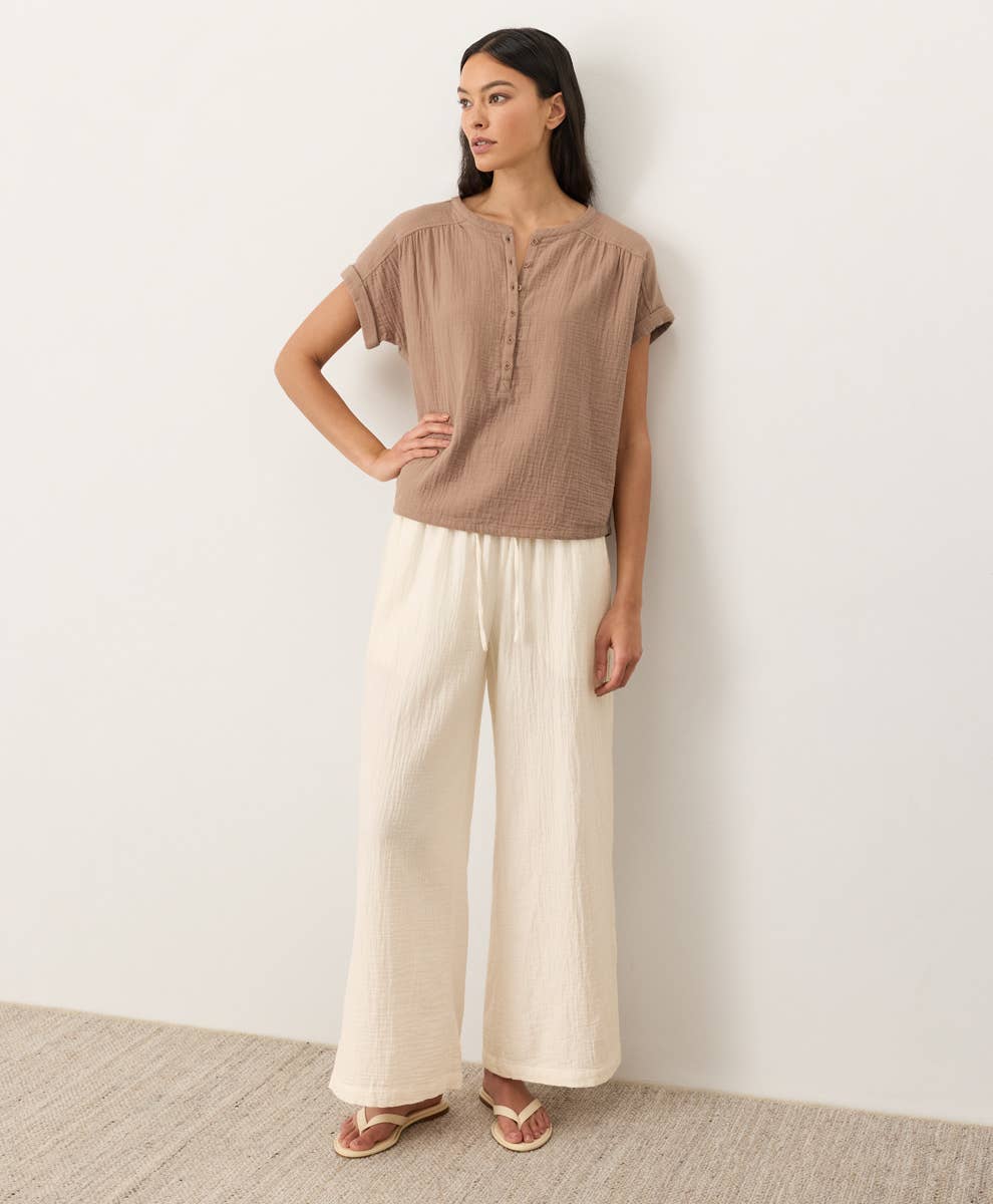 Gauze Split Hem Pant