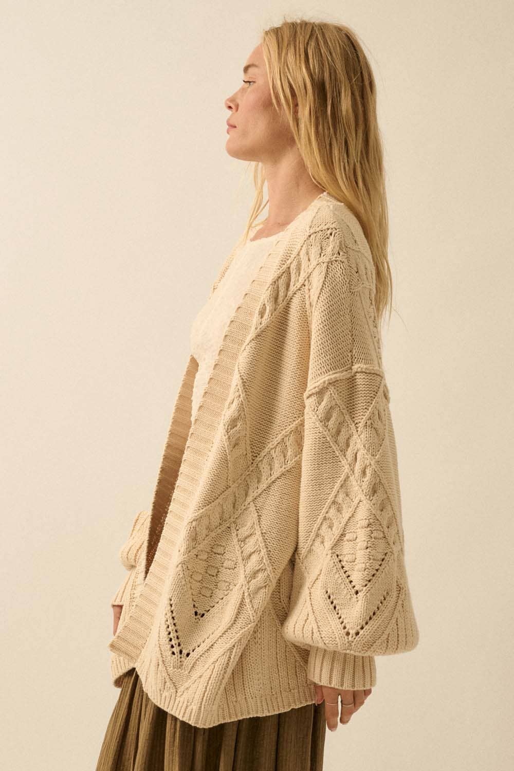 Cable-Knit Sweater - Cream