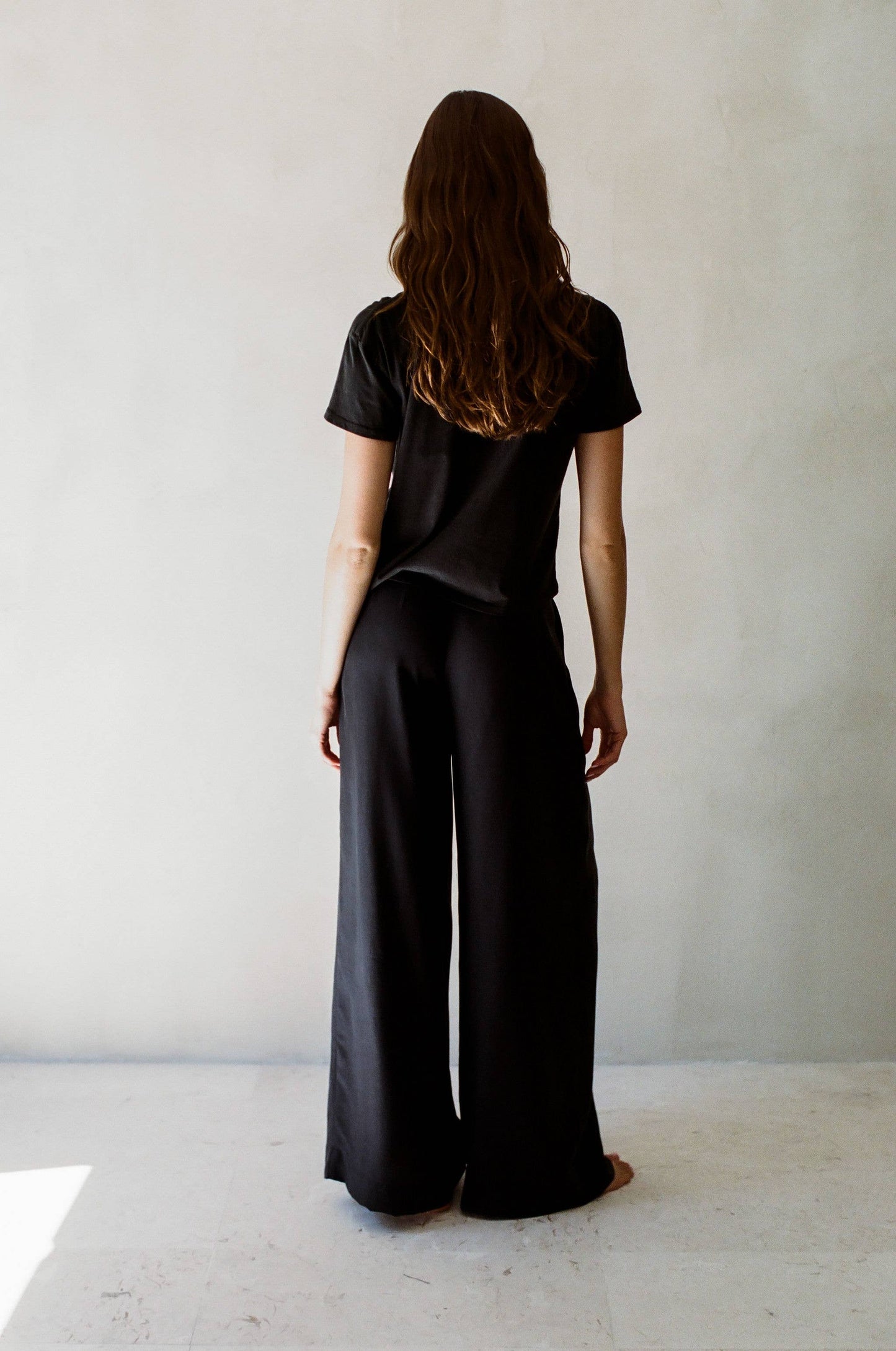 Knit Cotton Tee- Washed Black
