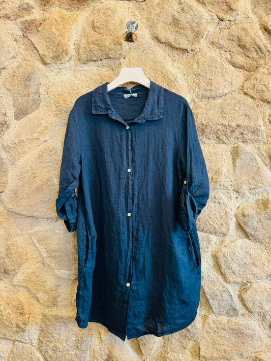 Linen Dress - Marine
