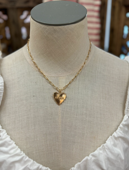 Dotted Mama Heart Necklace