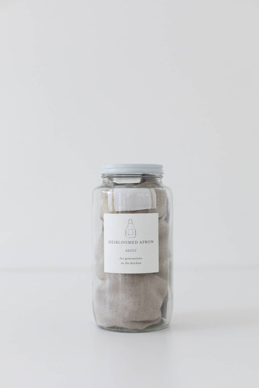 Heirloom Oatmeal Apron - 100% Linen