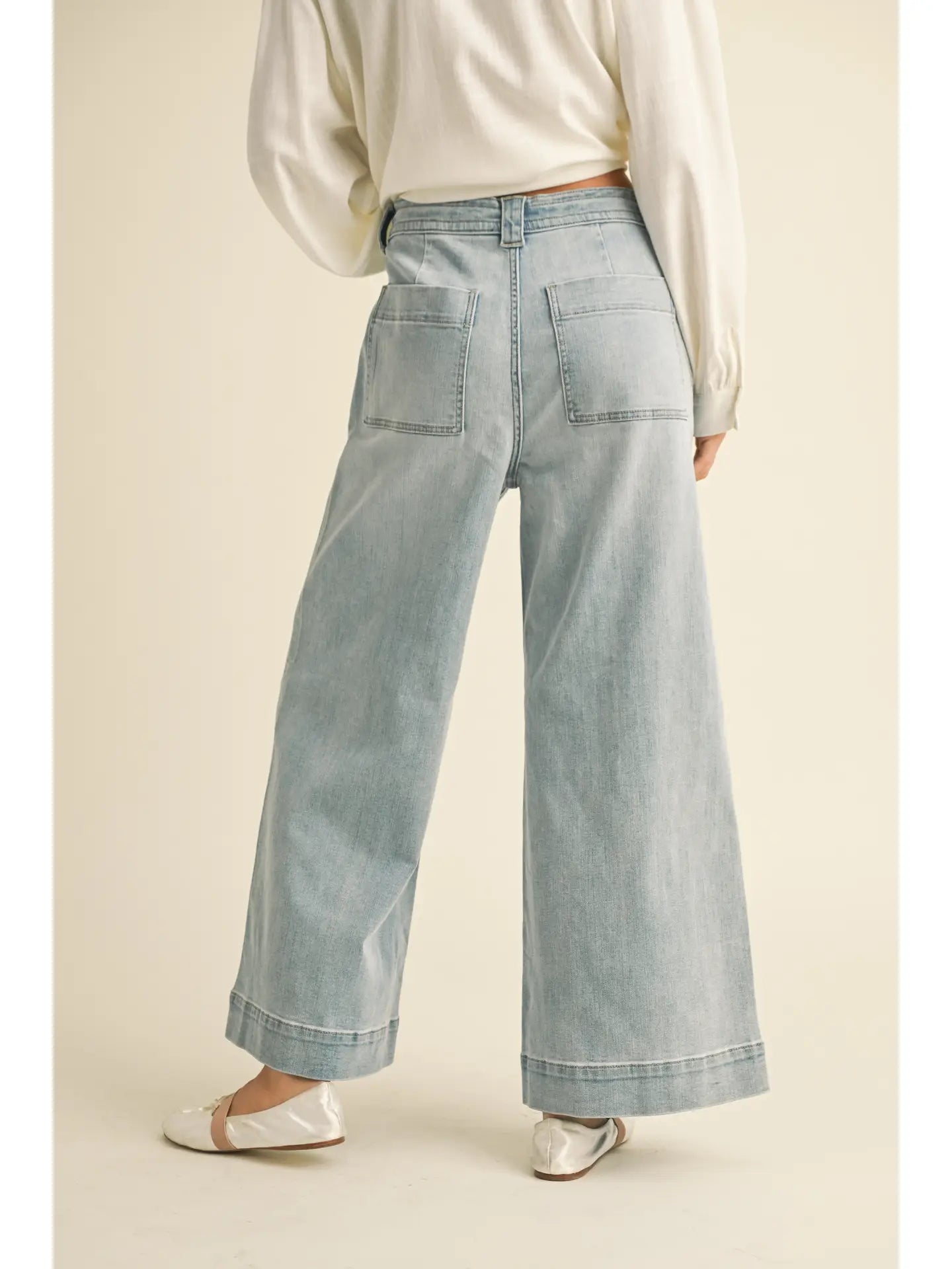 Tied Washed Denim Pant