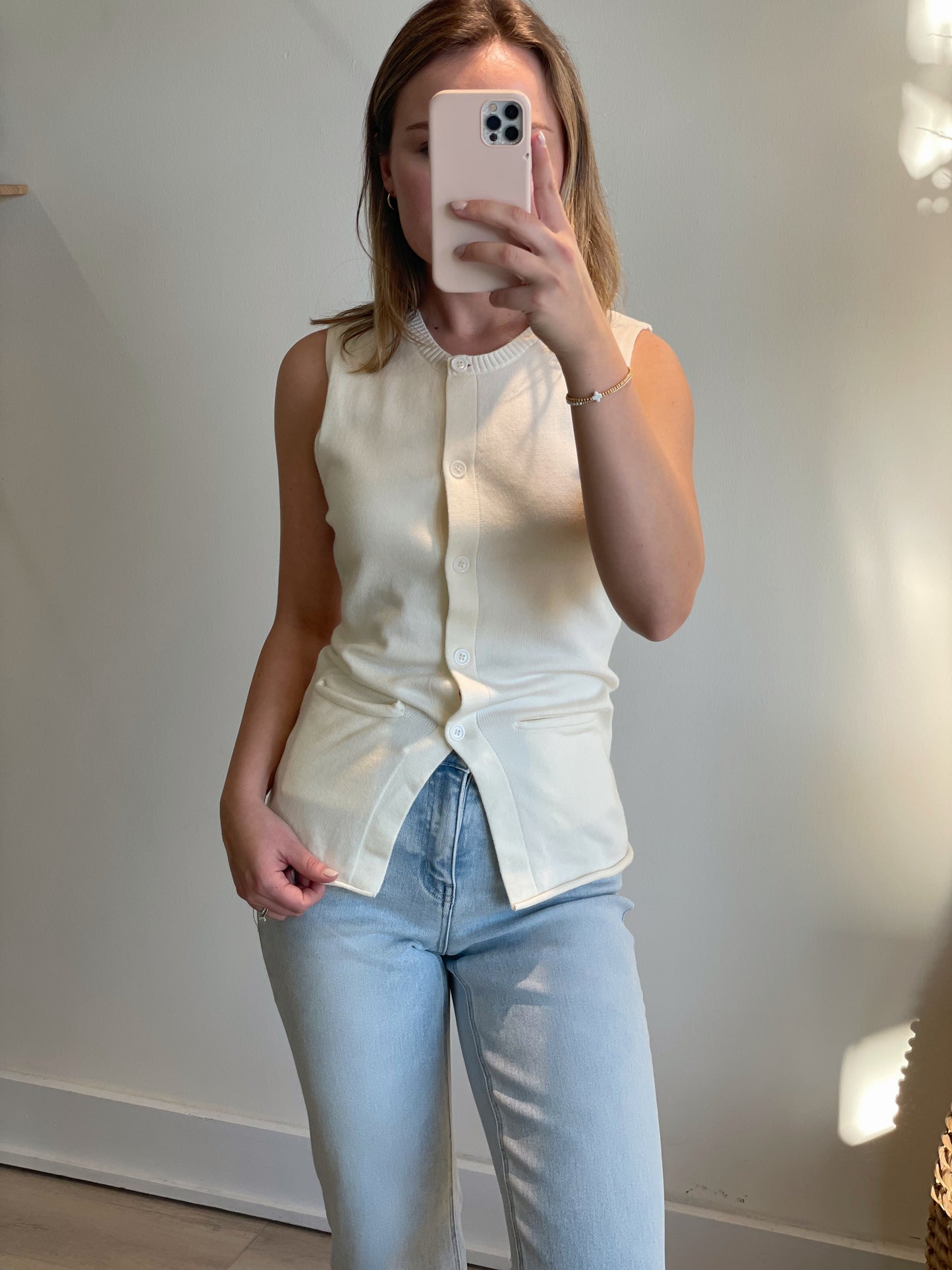 Nadia Knit Cream Vest