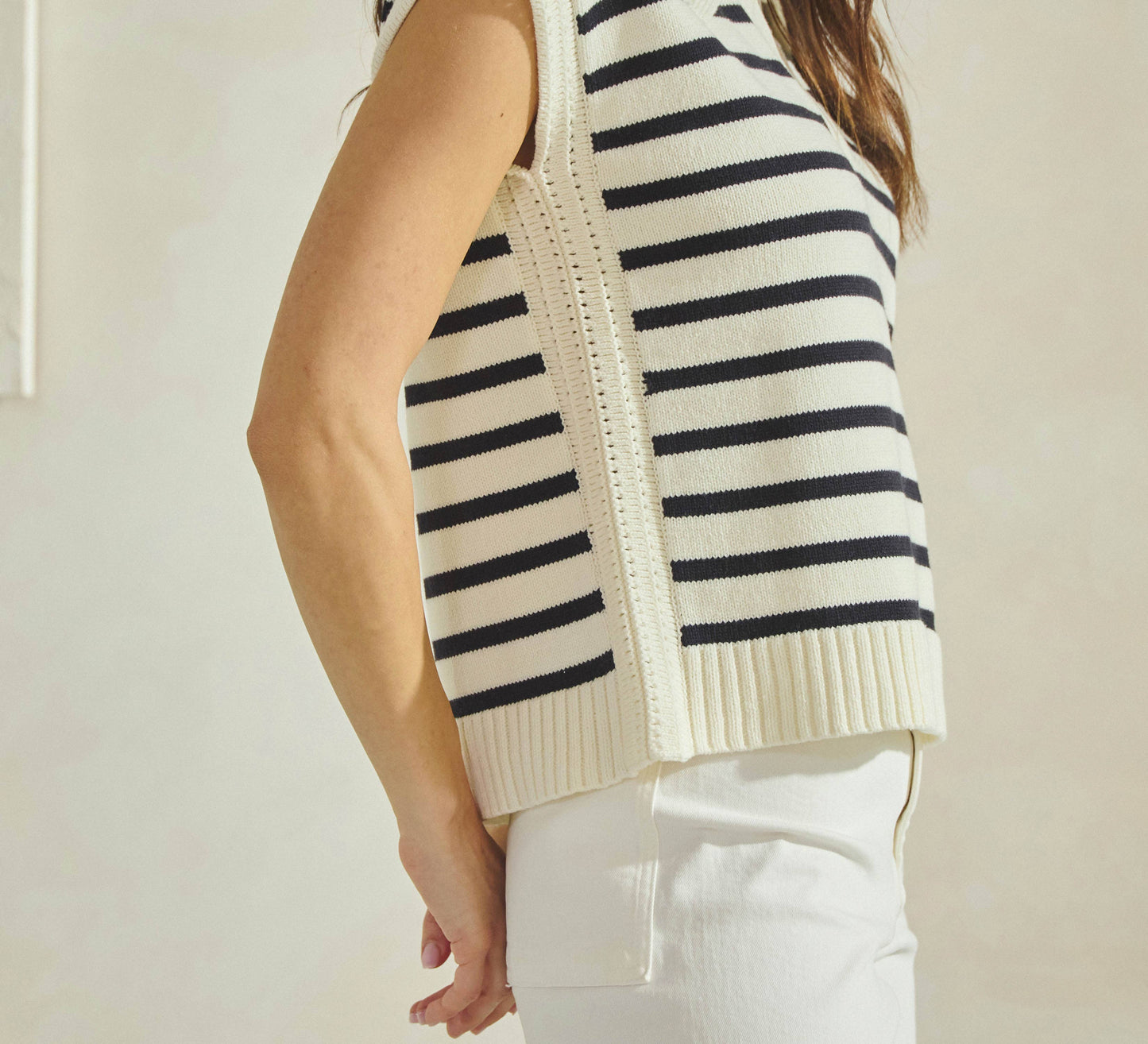 Striped Collared Sweater Vest